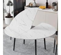 YKMYXZ, Mesa de Comedor Plegable Que Ahorra Espacio, sin Patas, con protección for la Superficie Redonda Plegable, Superficie Circular Temporal.(150 cm (59 Inch))