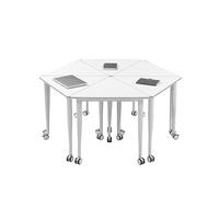 YKMYXZ Mesa de Entrenamiento móvil de 6 uds, Mesa de reuniones Moderna con Ruedas silenciosas, mesas de conferencias de Escritorio de Oficina for Sala de conferencias de Oficina(80x80x75cm)