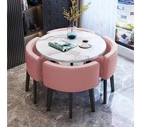 YKMYXZ Mesa de Oficina, 1 Mesa Redonda de 80 cm con 4 sillas, Juego de Muebles de Cocina y Comedor nórdico for balcón, Dormitorio, cafetería, Hotel, Pasillo, apartamento, Sala de Estar