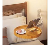 YKMYXZ Mesa Plegable de Pared 28 cm con Bandeja Redonda pequeña, Escritorio y mesita Noche diseño abatible(Log Color)