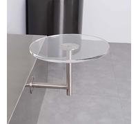 YKMYXZ Mesa Redonda pequeña de acrílico 15,8 Pulgadas for Montar en la Pared, Mesa Auxiliar Moderna for Bar, cócteles, café, Aperitivos y Bebidas(Stainless Steel+Acrylic)