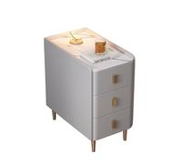 YKMYXZ mesilla de Noche, Mesa Dormitorio Mesa Auxiliar Pequeña con Cajones Mesita De Noche Estrecha con 3 Cajones, Cómoda Pequeña De 3 Cajones Mesita De Noche for Dormitorio(Light Gray,30x40x60cm)
