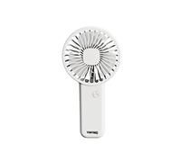 YKMYXZ Mini ventilador portátil recargable por USB, ventiladores de mano con Base, ventilador portátil de mano for exteriores de verano con soporte for teléfono(White)