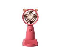 YKMYXZ Mini ventilador portátil recargable por USB, ventiladores de mano con Base, ventilador portátil de mano for exteriores de verano con soporte for teléfono(Red)
