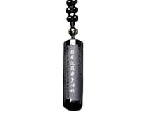 YKMYXZ, Obsidiana Natural budista escritura collar colgante amuleto Jade colgante joyería de Jade joyería fina