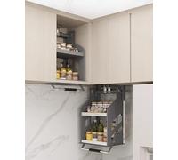 YKMYXZ, Organizador de Almacenamiento for Armario de Pared de Cocina, especiero abatible de fácil Acceso con Cesta elevable, 28 cm/11 Pulgadas de Profundidad(30cm/11.8in Width)