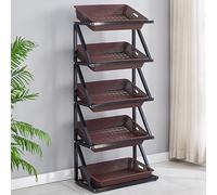 YKMYXZ, Organizador de bocadillos de supermercado Comercial de 5 Niveles, 5/10 cestas for Cocina, Oficina, Tienda, supermercado(Brown,Single)