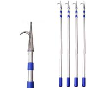 YKMYXZ, Paquete de 1, 2, 3 y 4 Postes de Empuje for embarcaciones comerciales con Gancho de Acero Inoxidable for Lagos, Costas y Salvavidas.(4 Pack,6m (19' 8inch))