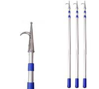 YKMYXZ, Paquete de 1, 2, 3 y 4 Postes de Empuje for embarcaciones comerciales con Gancho de Acero Inoxidable for Lagos, Costas y Salvavidas.(3 Pack,3m (9' 9inch))
