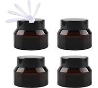 YKMYXZ, Paquete de 4 tarros vacíos de Vidrio Verde for cosméticos, recipientes de Almacenamiento for Crema Facial, Botes con Tapa Negra y Revestimiento Interior, Bricolaje, 50ml
