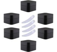 YKMYXZ, Paquete de 6 tarros Cuadrados de plástico Azul for Crema, Botes cosméticos con Revestimiento Interior, recipientes for bálsamo Labial y loción, 30ml(Svart,20ml)