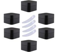 YKMYXZ, Paquete de 6 tarros Cuadrados de plástico Azul for Crema, Botes cosméticos con Revestimiento Interior, recipientes for bálsamo Labial y loción, 30ml(Svart,30ml)