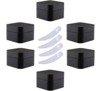 YKMYXZ, Paquete de 6 tarros Cuadrados de plástico Azul for Crema, Botes cosméticos con Revestimiento Interior, recipientes for bálsamo Labial y loción, 30ml(Svart,10ml)
