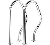 YKMYXZ, Pasamanos de acero inoxidable 304 con tubo de 1 mm de grosor for acceso a piscinas enterradas, color plateado, 80 x 47 x 22,5 cm