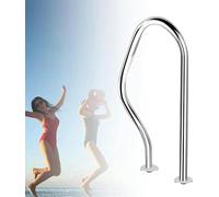 YKMYXZ, Pasamanos de piscina de 3 curvas, for interiores y exteriores, humanizado(Thick 1.5mm)