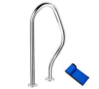YKMYXZ, Pasamanos de piscina de acero inoxidable 304, con cubierta de agarre azul, agarres de seguridad for entrada a piscinas enterradas