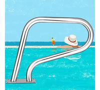 YKMYXZ, Pasamanos de piscina de acero inoxidable 304, fácil de montar, capacidad de carga de seguridad de 250 lb, plateado