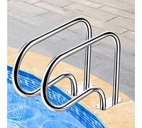 YKMYXZ, Pasamanos de piscina de acero inoxidable de 30 x 22 pulgadas, barandilla de piscina, pasamanos de piscina con agarre, barandilla de escalera de piscina de 3 curvas