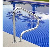 YKMYXZ, Pasamanos de piscina plateados, pasamanos antideslizantes for piscinas, pasamanos de fácil montaje