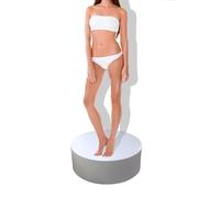 YKMYXZ Pedestal redondo for mujer (15,8 x 11, pulgadas), color blanco, for tienda de ropa, novias, maniquí y escaparate zapatos bolsos(White,23.6x11.8in)