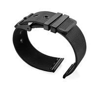 YKMYXZ Pin de correa de acero inoxidable con correa de reloj de malla metálica de 0,4 mm(Black,24mm)