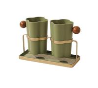 YKMYXZ, Portacuchillos creativo y moderno con estante de metal, escurridor de cubiertos, organizador de utensilios for fregadero(Green)