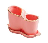 YKMYXZ, Portacuchillos y utensilios con 2 compartimentos, organizador de vajilla for el hogar, escurridor for cucharas, palillos, tenedores y bloque de cuchillos.(Pink)