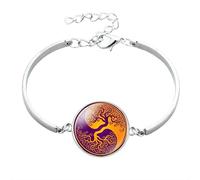 YKMYXZ, Pulsera de aleación de piedras preciosas Yin Yang Taiji Bagua Time