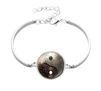 YKMYXZ, Pulsera de aleación de piedras preciosas Yin Yang Taiji Bagua Time