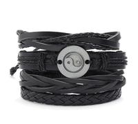 YKMYXZ, Pulsera de cuero tejida a mano Gossip Tai Chi Pulsera de cuero for traje combinado DIY