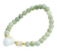 YKMYXZ, Pulsera de jade de 0.236 in, brazalete de jadeíta de jadeíta, pulsera vintage, decoración de riqueza, pulsera de buena suerte for mujer