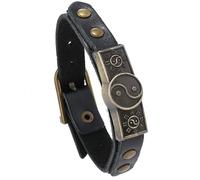 YKMYXZ, Pulsera de piel de vaca Taiji china, pulsera for hombres y mujeres, modelos Yin y Yang, chismes, pareja, joyería de mano(Black)