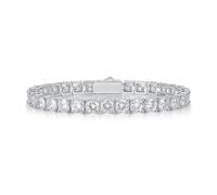 YKMYXZ, Pulsera de tenis de moissanita de 3-6,5 mm Color D Claridad VVS1 Pulsera de diamantes Pulseras de moissanita de boda de plata de ley 925 for mujeres con certificado(17cm,4mm)