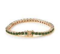YKMYXZ, Pulsera de tenis de moissanita de 4 mm for mujer Color D VVS1 Claridad Pulsera de diamantes verdes Pulsera de moissanita de plata de ley S925 con certificado(Rose gold,7.5 Inch)