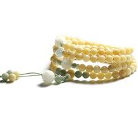 YKMYXZ Pulsera Mala de 108 cuentas tibetanas budistas con accesorios loto, joyería meditación madera natural