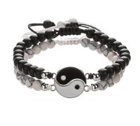 YKMYXZ, Pulsera Taiji Bagua pulsera de piedra arenisca tejida a mano conjunto de par de regalo for pareja