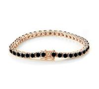 YKMYXZ, Pulseras de Oro para Mujer Corte Redondo D Color VVS1 Claridad Diamante Negro Tenis Pulseras Plata de Ley 925(Yellow,8.5 in 3mm)