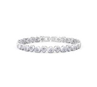 YKMYXZ, Pulseras de tenis con forma de corazón for mujer, plata de ley S925, pulsera de tenis con diamantes cultivados en laboratorio, pulseras de oro CZ for mujer, pulseras de joyería nupcial for bod