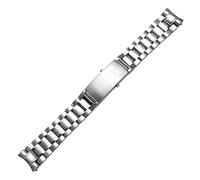 YKMYXZ Reloj con Extremo Curvado y Correa de Acero Inoxidable Macizo(20mm)
