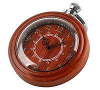 YKMYXZ Relojes de Bolsillo Antiguos Madera bambú Hechos a Mano con Cadena for Hombre, Colgante y Caja Regalo(Red)