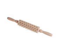 YKMYXZ， Rodillo de amasar 3D con diseño de flores y animales, de madera grabada, for Navidad, hecho en casa.(Model2)