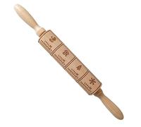 YKMYXZ， Rodillo de madera for impresión navideña, tallados de madera, relieve, alce, copo de nieve, árbol de Navidad, muñeco de nieve, galleta(Darkkhaki)