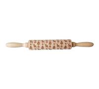 YKMYXZ， Rodillo de madera for impresión navideña, tallados de madera, relieve, alce, copo de nieve, árbol de Navidad, muñeco de nieve, galleta(Pink)