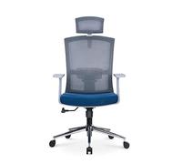 YKMYXZ, Silla de oficina ergonómica con reposacabezas ajustable, reposabrazos y soporte lumbar, respaldo alto de malla, silla ejecutiva for computadora, for oficina en casa, silla de oficina/azul(Blue