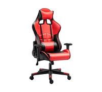 YKMYXZ, Silla de Oficina Gamichair Racistyle, Respaldo Alto, Altura Ajustable, Silla giratoria de Cuero con reposacabezas y Soporte Lumbar for Oficina, hogar y Estudio (Rojo)(Red)