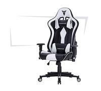 YKMYXZ, Silla de Oficina Gamiracichair, ergonómica, con reposapiés Acolchado Grueso y Almohada for el Cuello y la Espalda, Silla giratoria de 5 Ruedas, Altura Ajustable/Negro y Rojo(Black and White)