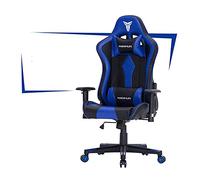 YKMYXZ, Silla de Oficina Gamiracichair, ergonómica, con reposapiés Acolchado Grueso y Almohada for el Cuello y la Espalda, Silla giratoria de 5 Ruedas, Altura Ajustable/Negro y Rojo(Black and Blue)