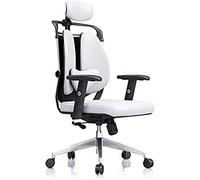 YKMYXZ, Silla de Oficina giratoria ejecutiva con Respaldo Alto, de Cuero sintético, for computadora, Color Liso, Silla de Gerente, Orae, 116 x 70 x 68 cm(White)