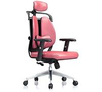YKMYXZ, Silla de Oficina giratoria ejecutiva con Respaldo Alto, de Cuero sintético, for computadora, Color Liso, Silla de Gerente, Orae, 116 x 70 x 68 cm(Pink)