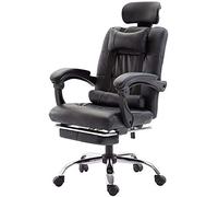 YKMYXZ, Silla ergonómica de Oficina for computadora, Silla Gamichair con Respaldo, Silla de Cuero for el hogar, reclinable, giratoria/Negra(Black)